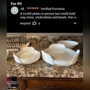 New Camco Stack A Plate Holder 2 Sizes White Dishes Bowls RV Camping Storage